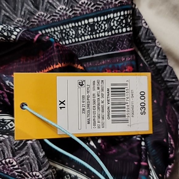 NWT Plus Size Tankini Pull On Athletic Tank Built in bra swim top - Picture 7 of 7